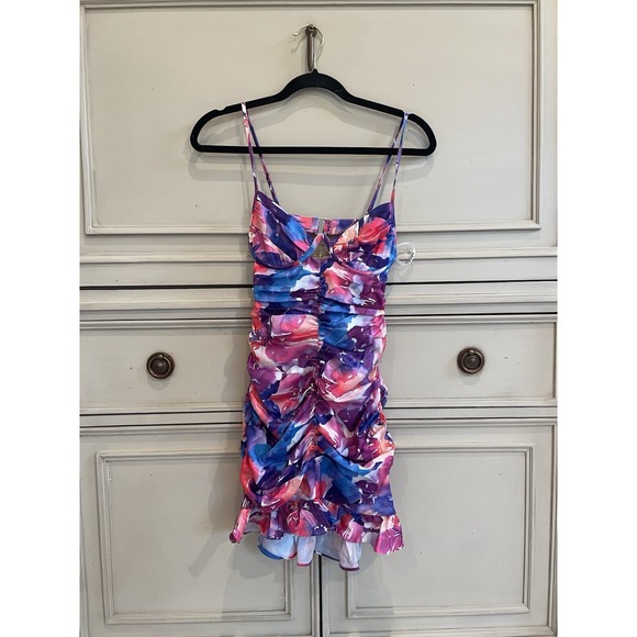 For Love & Lemons Natasha‎ Open Back Mini Dress Tie Dye XS NWT - Picture 3 of 11